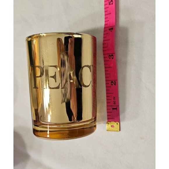 Holiday-Themed Votive Candle Holders Set Of 6 Gold Red Green White Copper Design - Picture 3 of 12